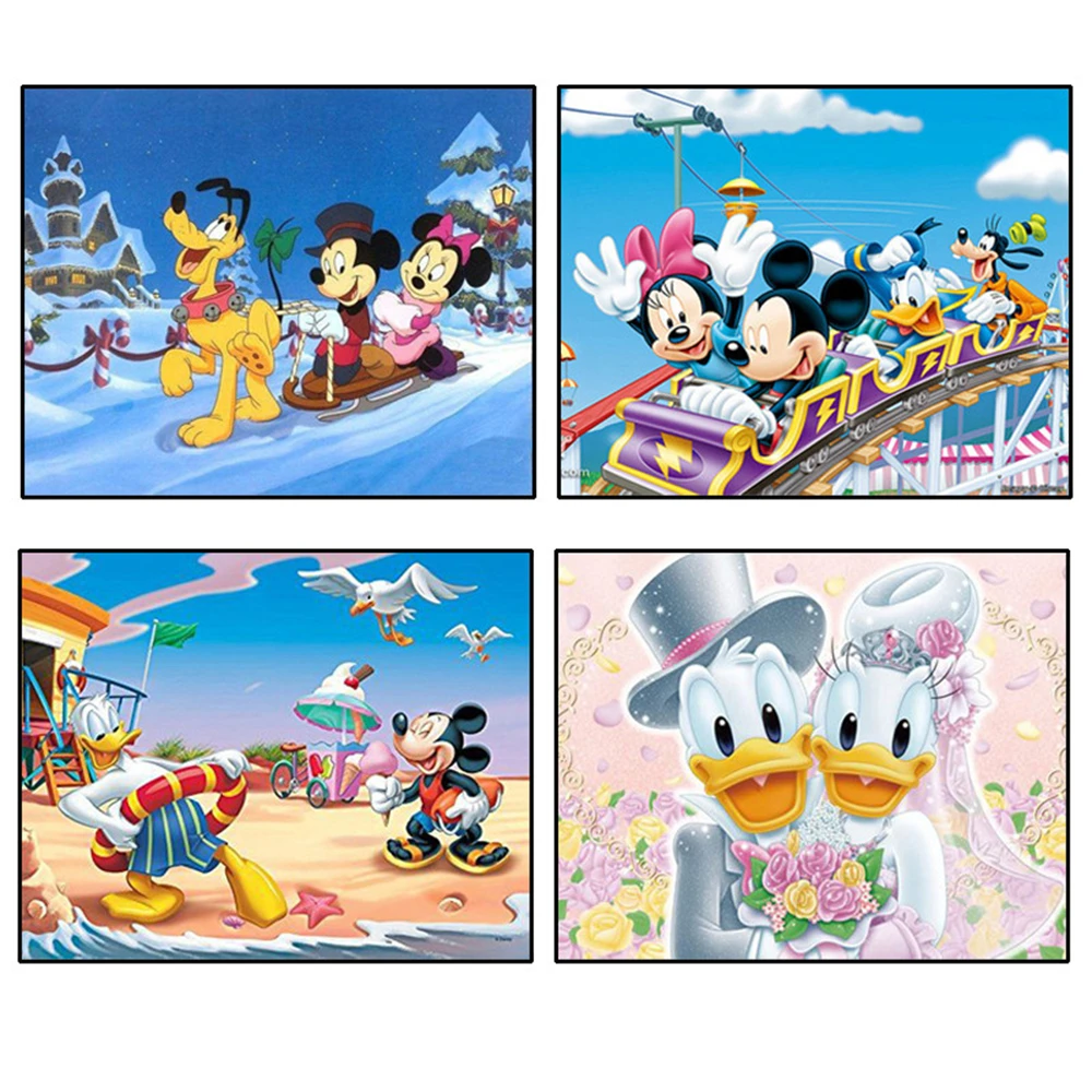 

Алмазная 5D картина «сделай сам» Disney, мозаика с рисунком Микки Мауса, Круглая Мозаика, наборы для вышивки крестиком, домашний декор
