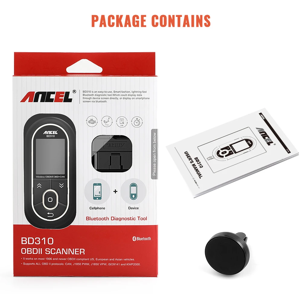 Автомобильный сканер Ancel BD310 OBD2 Bluetooth 3 в 1 устройство для диагностики автомобиля