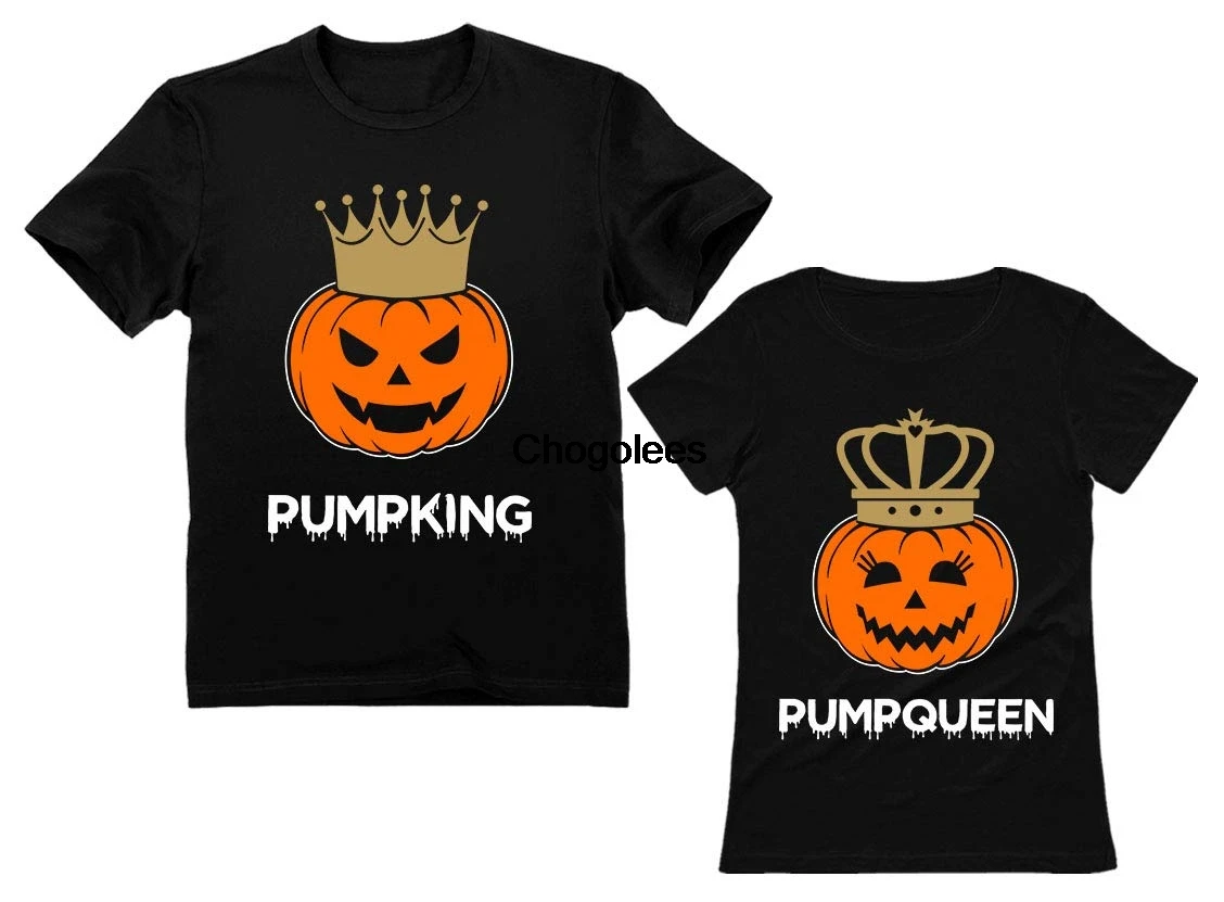 Джек О 'фонарь Хэллоуин PumpKing PumpQueen совпадающие парные футболки ужасная