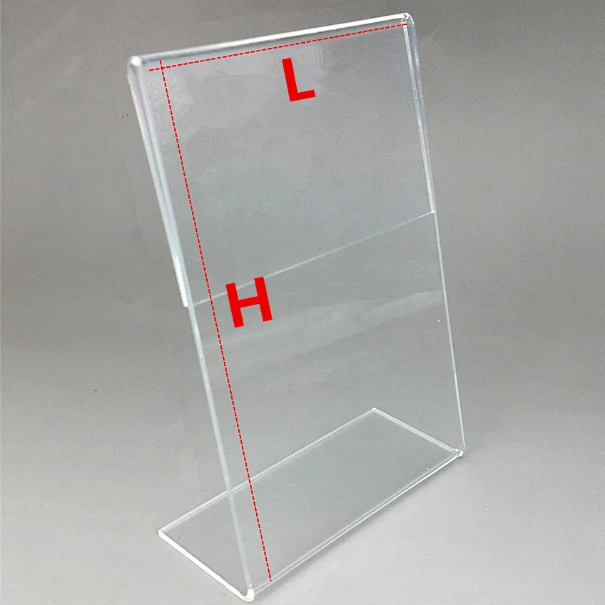 Прозрачный акриловый A4 A5 Пластик знак Дисплей l образная стойка Бумага
