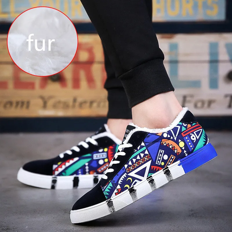 

Men Casual Shoes Breathable Lightweight Canvas Shoes Fashion All-match Graffiti Sneakers