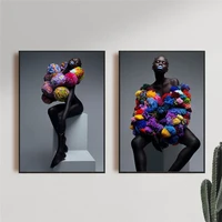african women in colored balls black women pictures colorful modern art canvas wall posters and living room decorative prints