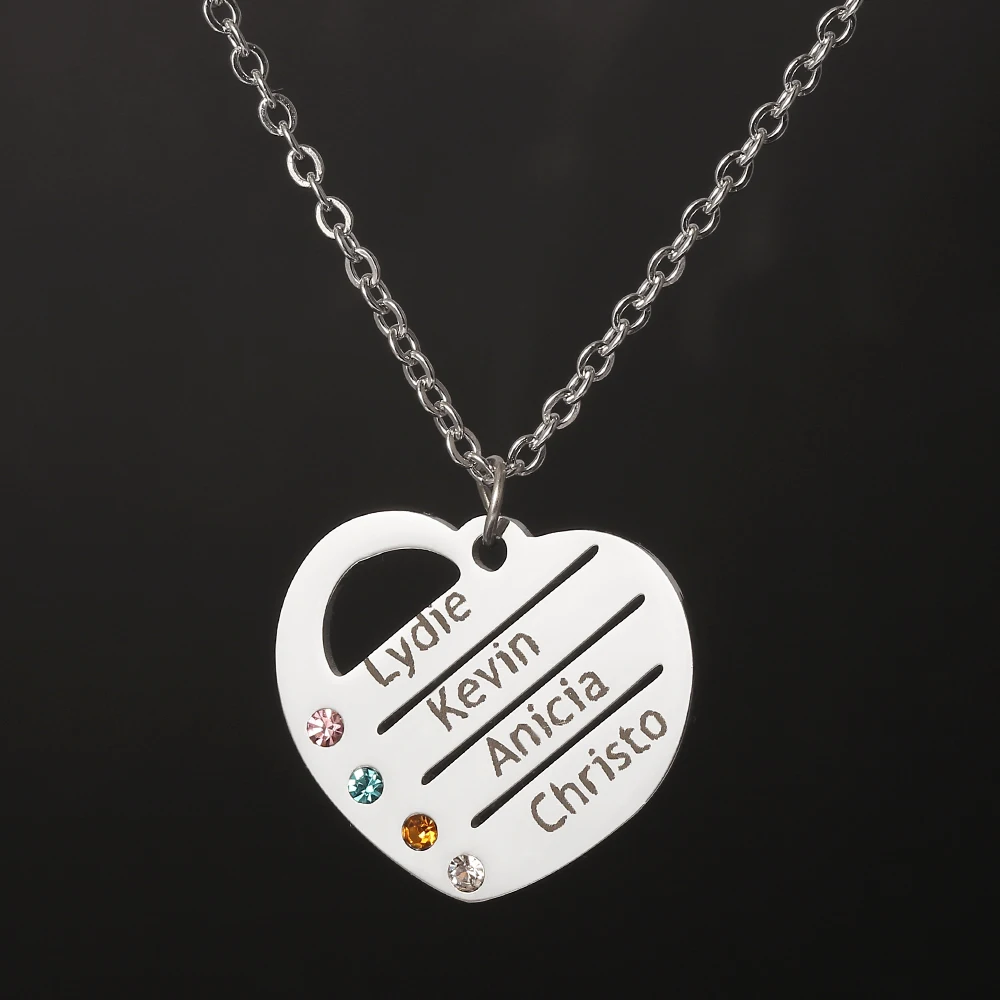 Индивидуальное ожерелье с кулоном в форме сердца может быть выгравировано 4