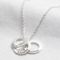 personalized russian rings pendant engraved 3 names necklace linked circle family names necklace mothers day gift for her