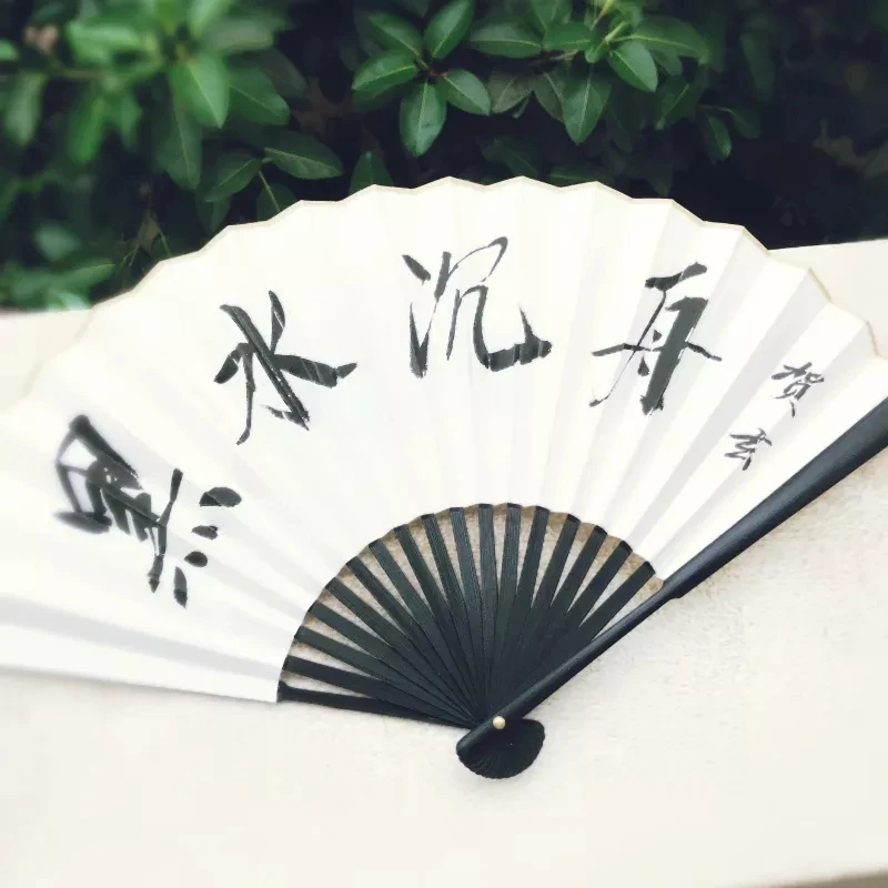 

Аниме Tian Guan Ci Fu Hua Cheng Косплей складной веер Xie Lian ручной складной веер из крутой ткани мультяшный веер для танцев подарок на Рождество