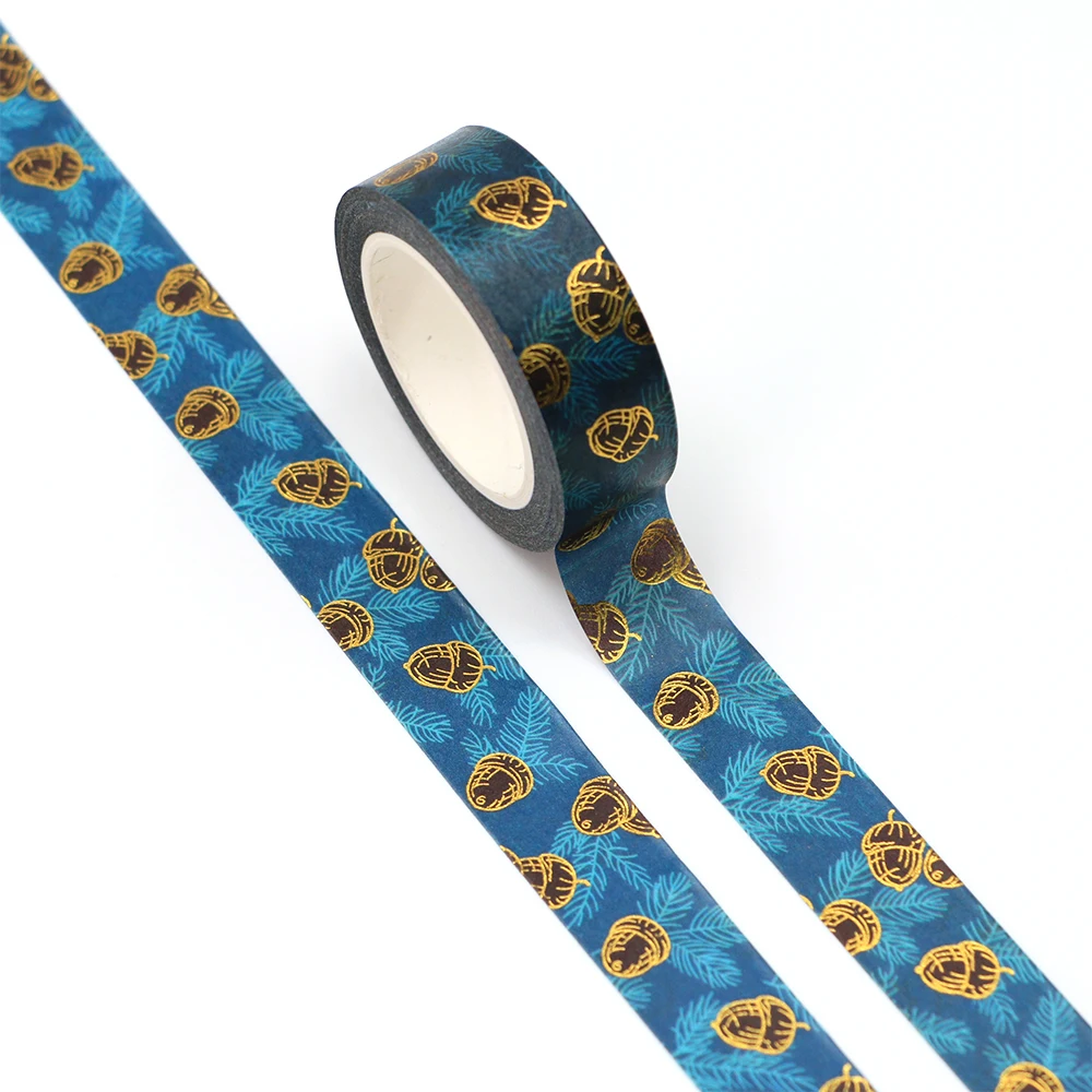 

1PC 15mm x 10m Pine Needles Gold Foil Pine Cone Washi Tape Scrapbook Paper Masking Adhesive Christmas washy tape