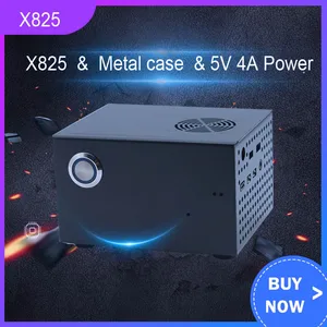 Новая плата Raspberry Pi X825 SSD и HDD SATA, соответствующий металлический чехол + переключатель + охлаждающий вентилятор, сотовый шасси для X825 Raspberry Pi 4 Model B