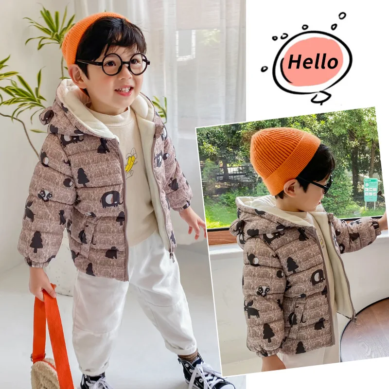 

New Winter Baby Boys Girls Jackets Infants Thick Coats Warm Hooded Velvet Down Parkas Children Outerwear Kids Jackets Snowsuit