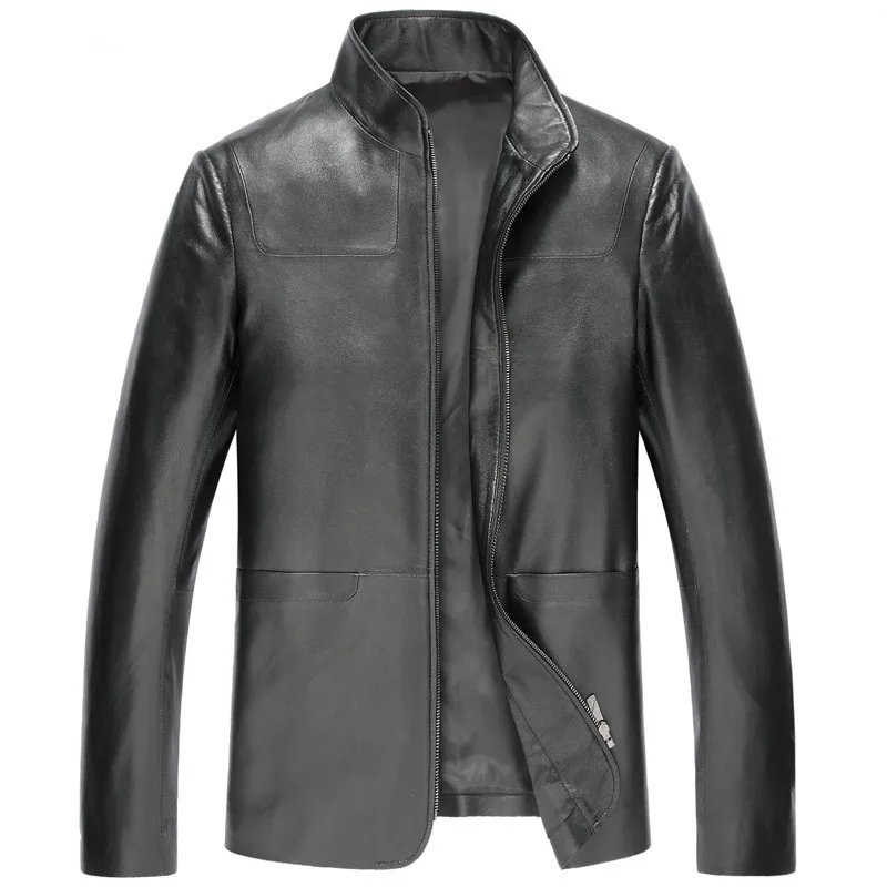 Мужская кожаная куртка на осень и зиму мужская из натуральной овчины уличная