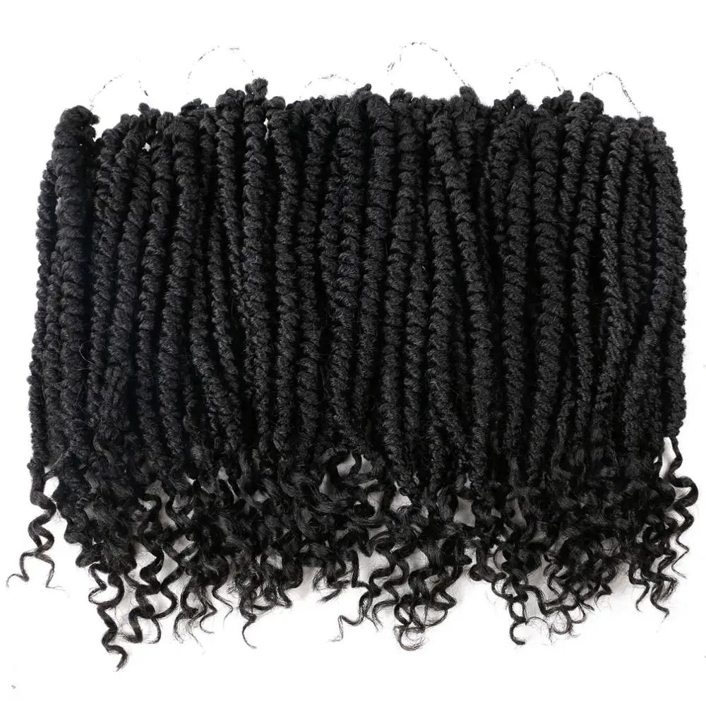 Удлинители волос для вязания крючком волосы синтетические твист плетеные черных