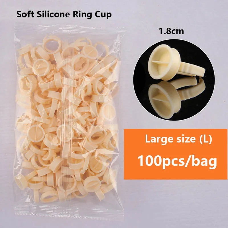 

100Pcs Silicone Disposable Caps Microblading Yellow Ring Tattoo Ink Cup For Tattoo Needle Accessories Makeup Tattoo Tools