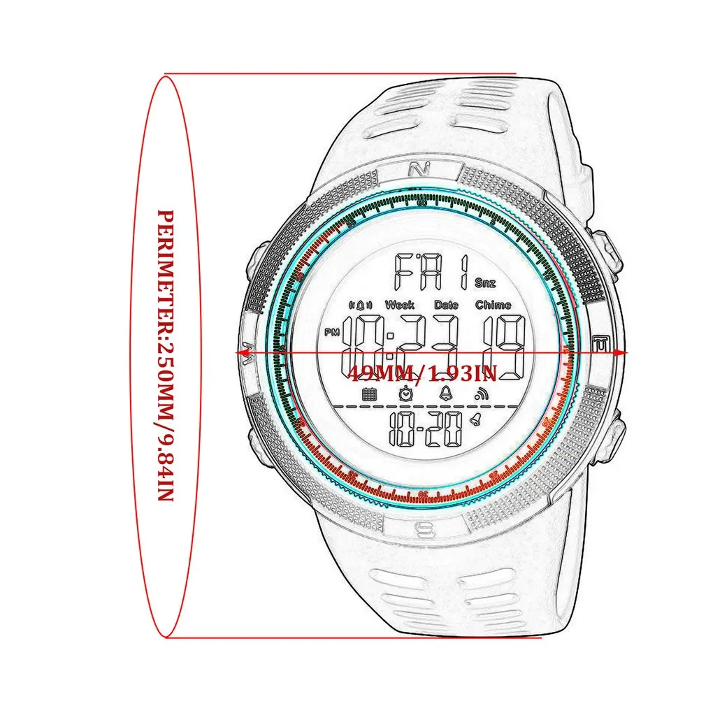 

Outdoor Student Sport Watch Men Multifunction Watches Alarm Clock Chrono 5Bar Waterproof Digital Watch