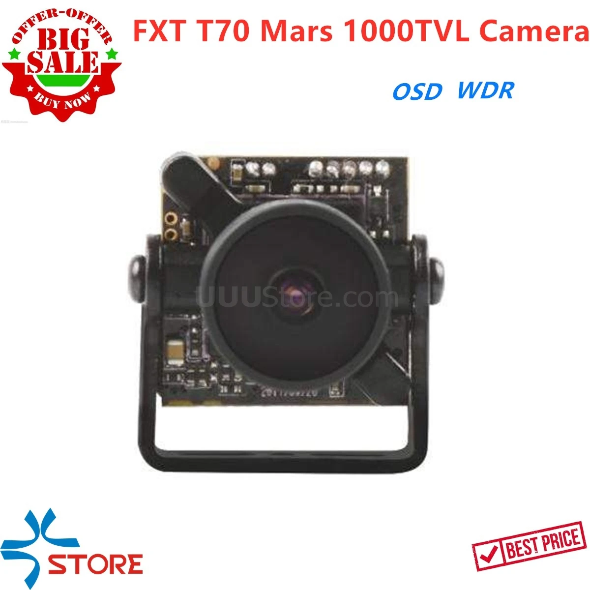 Камера FXT T70 Mars 1000TVL 4:3 cmos FPV с OSD,WDR, изображением и считыванием напряжения