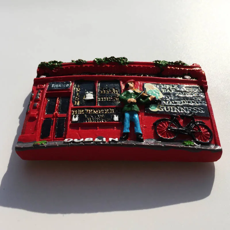 Магнит на холодильник Дублин Ирландия сувенир красные квадратные