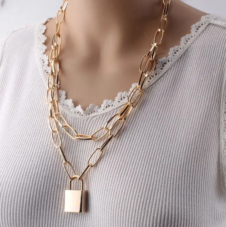 Ожерелье с различными висячими замками в стиле панк ожерелье замком для пар