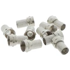 Коннектор F, 10 шт., медный, скрученный на RG6, разъем типа F для коаксиального кабеля, разъем для спутниковой антенны телевизора, коаксиальный кабель