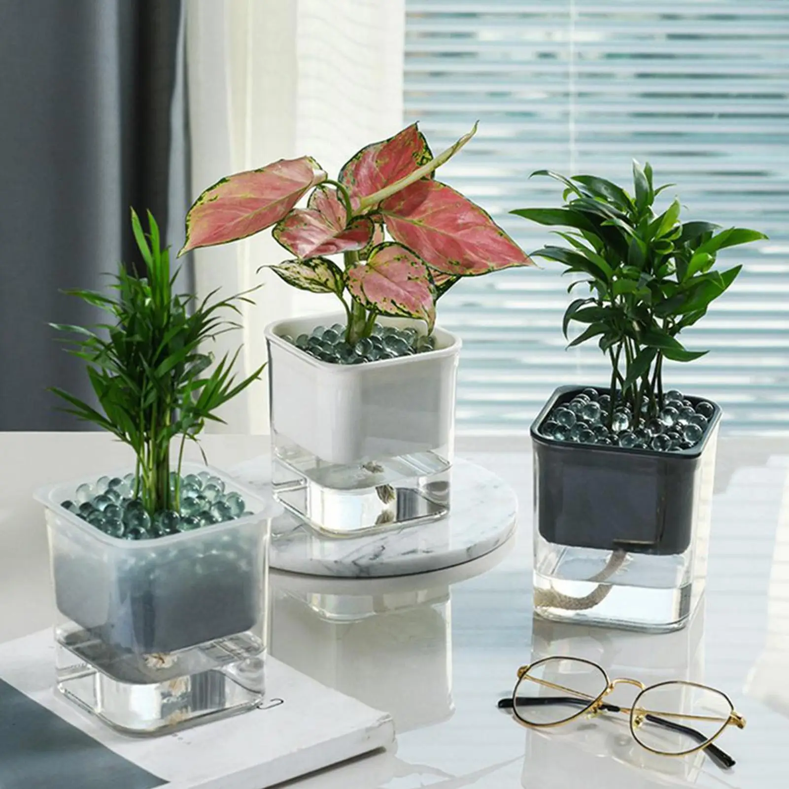 

Automatic Self Watering Succulent Plant Flower Pot PP Planter Home Garden Decor