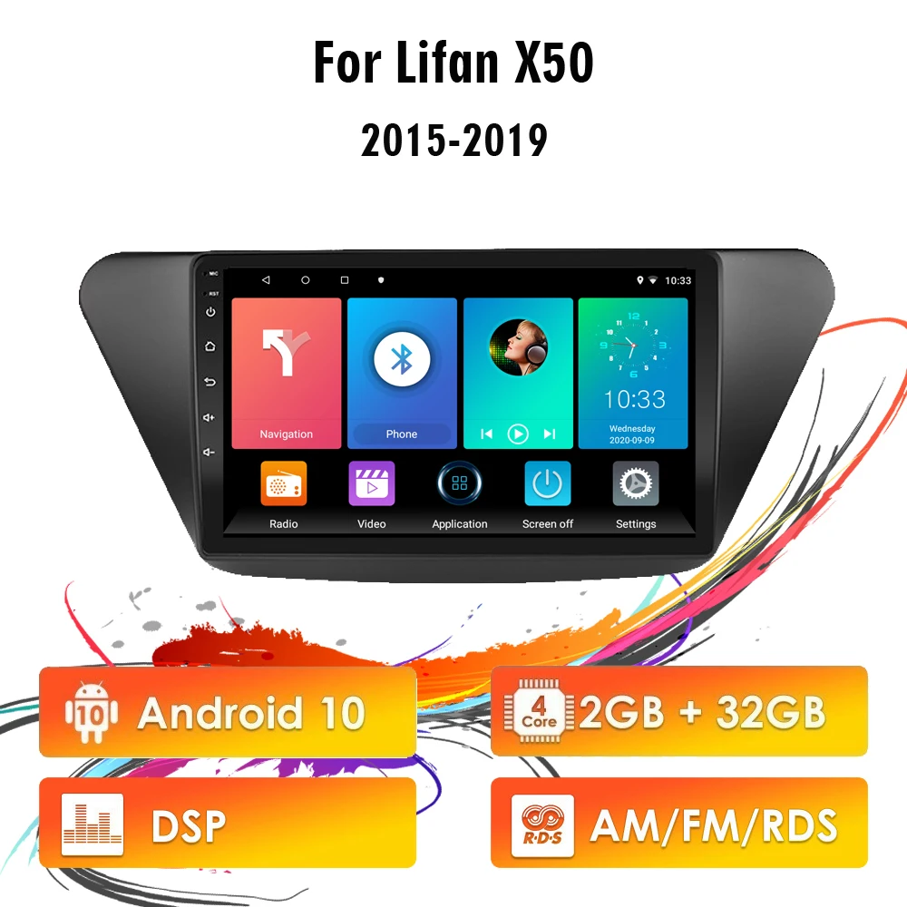 

Eastereggs For lifan x50 2015-2019 9 inch 2 Din 2.5D Car Multimedia Player Android 10 RDS DSP Wifi GPS Navigation head unit