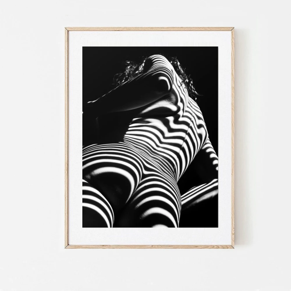 

Woman Zebra Striped Light Canvas Printings Decorations for Home Behind Art Wall Art Abstract Art Painting Canvas Decor
