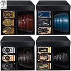 Ремень мужской кожаный, с автоматической пряжкой, черный, коричневый, синий, бордовый