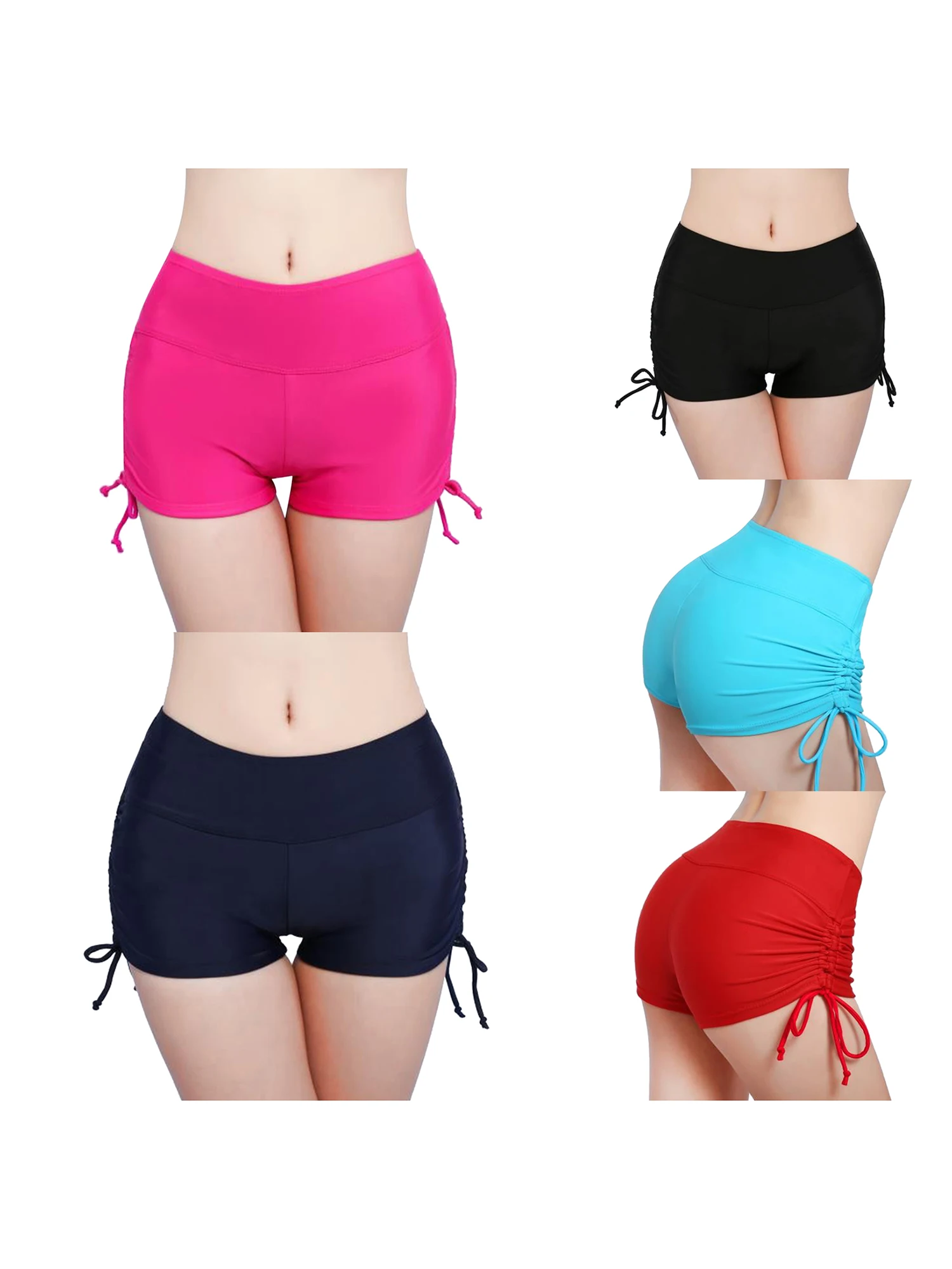 

Explosive Style Sexy Women Swimming Trunks Loose Large Size High Waist Drawstring Stretch Sports Shorts Swimsuit Boxer Bottoms