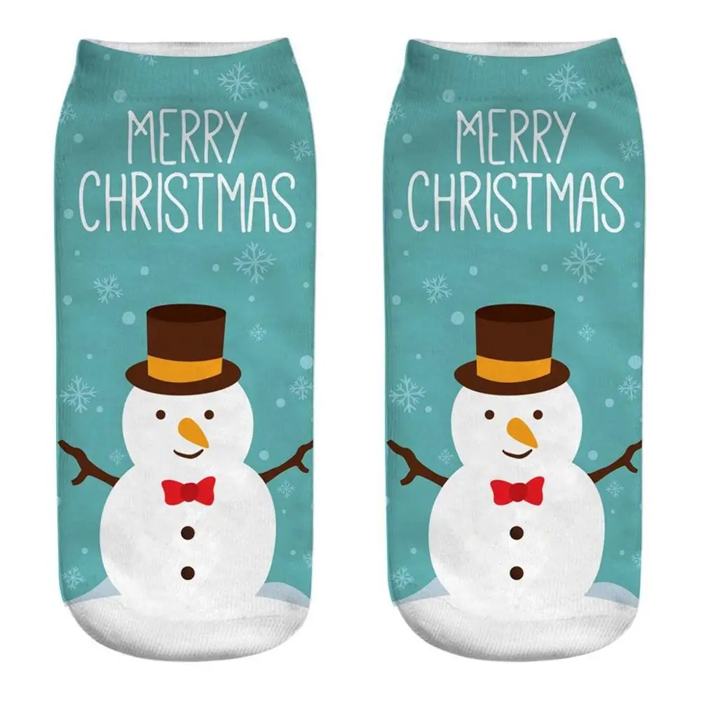 Рождественские носки для женщин модные теплые зимние с объемным рождественским