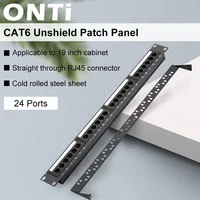 

ONTi 24 Ports CAT6 UTP Keystone Patch Panel 19 inch 1U Rj45 Patch Panel cat6 Cable Frame 24port Listed Rackmount Panel