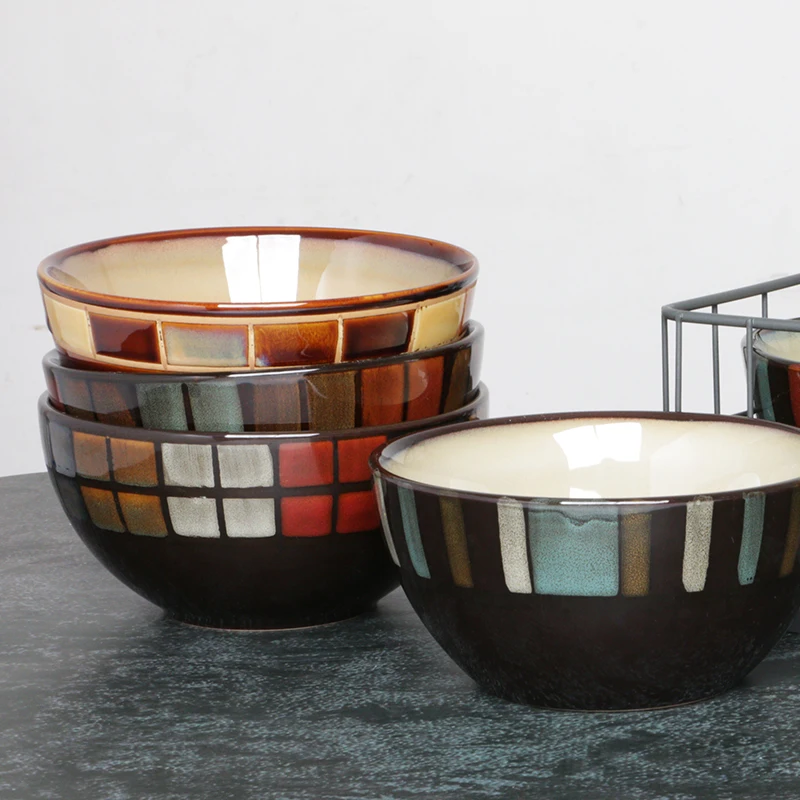 Японская креативная керамическая чаша в стиле ретро для общежития 6 дюймов