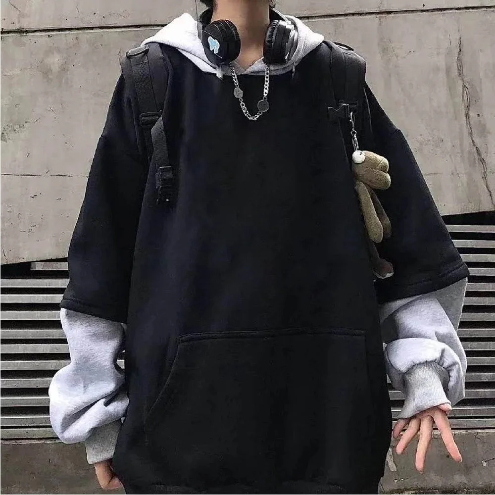 

Autumn and Winter Pure Color Sweater Hoodie Unisex Long Sleeve Oversize Hip Hop Sweatshirt
