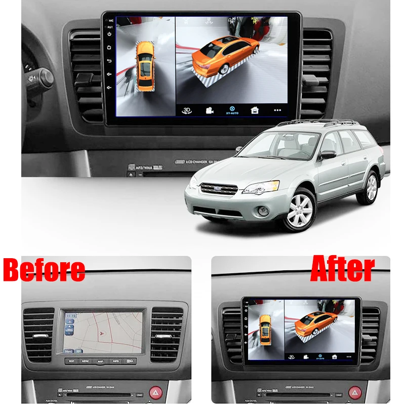 

Автомобильная аудиосистема, GPS-навигатор, стерео, Carplay DVR 360, система Android с обзором птиц, для Subaru Legacy Outback BL BP 2003 ~ 2009