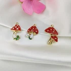 10 шт. эмалевый сплав жемчуг грибы шармы для изготовления ювелирных изделий серьги кулон ожерелье и браслет Шарм YZ679