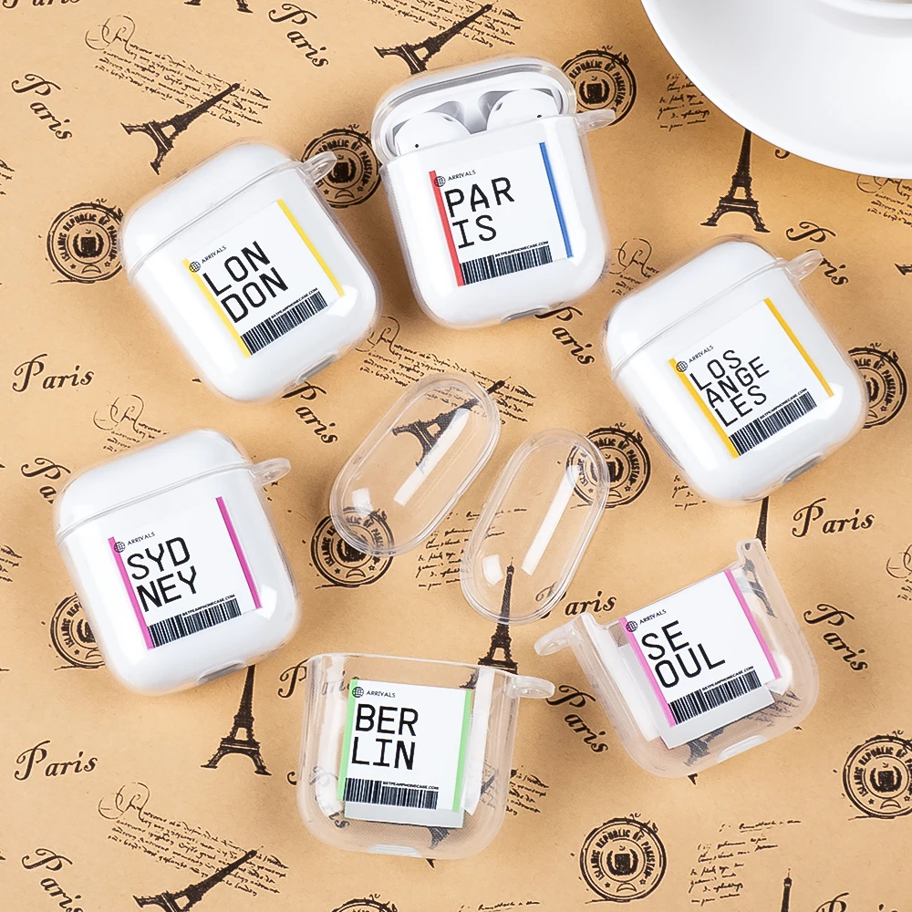 Чехол для беспроводных наушников AirPods прозрачный мягкий чехол из ТПУ с