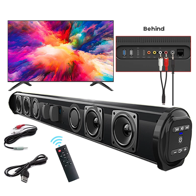

Wireless Bluetooth Sound bar Speaker System Super Power Sound Speaker Wired Wireless Surround Stereo Home Theater TV Projector