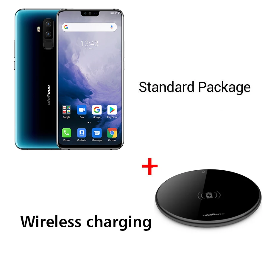 Blue N Wirele Charge Ulefone T2 6,7 ''FHD+ Helio P70 6 ГБ 128 ГБ смартфон двойной 4G отпечаток пальца Лицо ID NFC Android 9,0 мобильный телефон 4200 мАч - Цвет: Blue N Wirele Charge