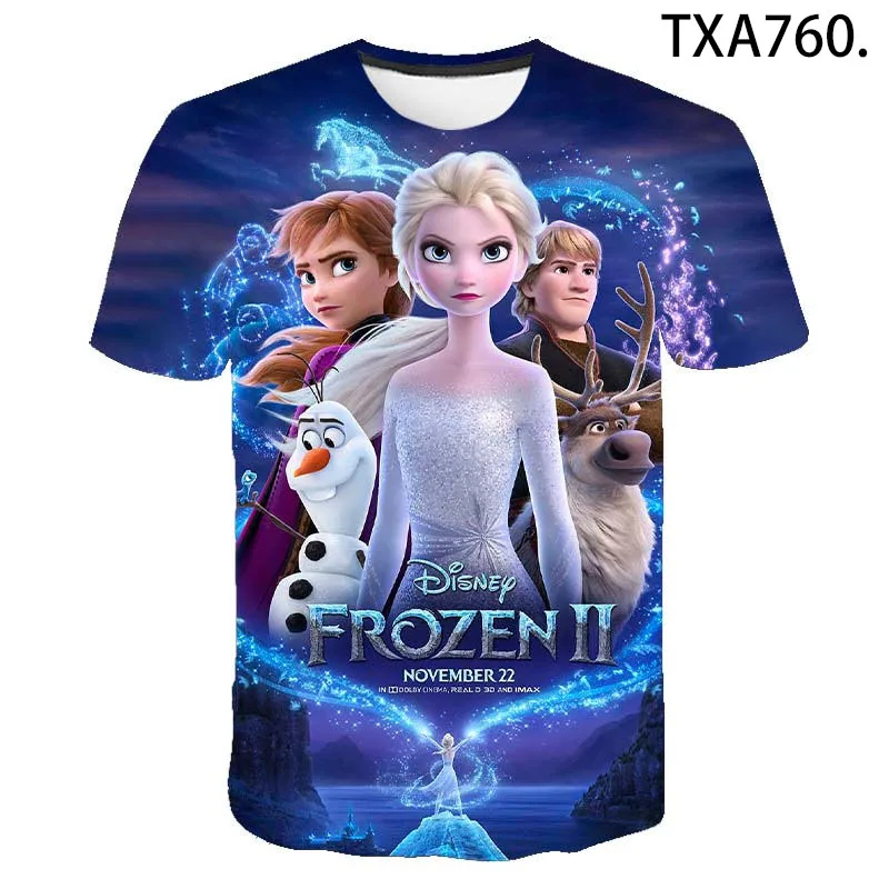 

Disney Frozen3D Print T Shirt Cartoon Anime Casual Men Women Children Cool Fashion Short Sleeve Boy Girl Kids Streetwear Tops