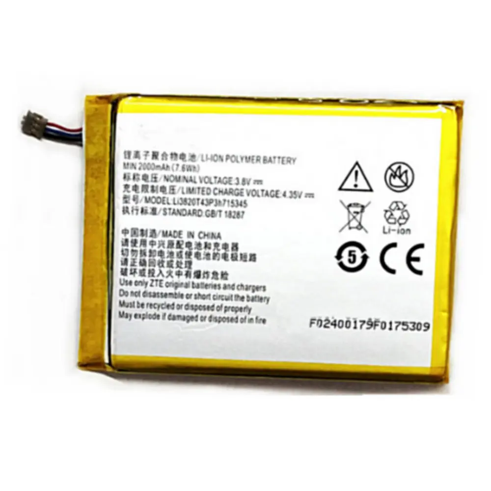 

LI3820T43P3h715345 Original battery 2000mah for ZTE Grand S Flex / For ZTE MF910 MF910S MF910L MF920 MF92 Cellphone batteries