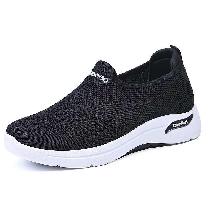

2021 Women Thick Sole Breathable Hollow Mesh Casual Sneakers Vulcanized Shoe Lightweight Non-slip Damping Sports Walking Shoes