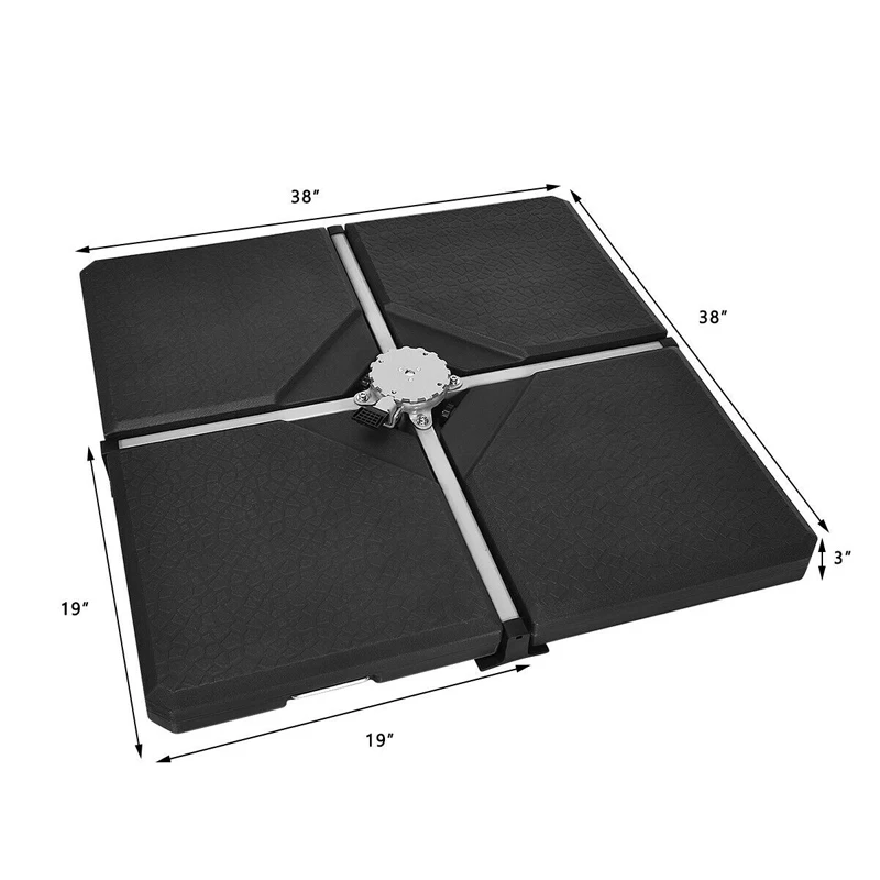 

4 Pcs 238lb Patio Cantilever Offset Umbrella Base Weight Stand High Quality PE Material Non-Slip Wear Resistant Hard Base