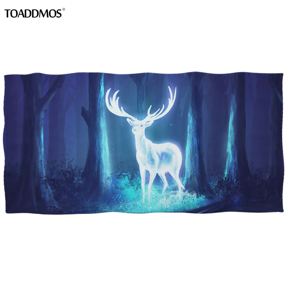 

TOADDMOS Starry Sky Deer Design Bath Towel Soft Washcloth Facecloth for Kid Adult Beach Towel Hair Quick Dry Towel toalla playa