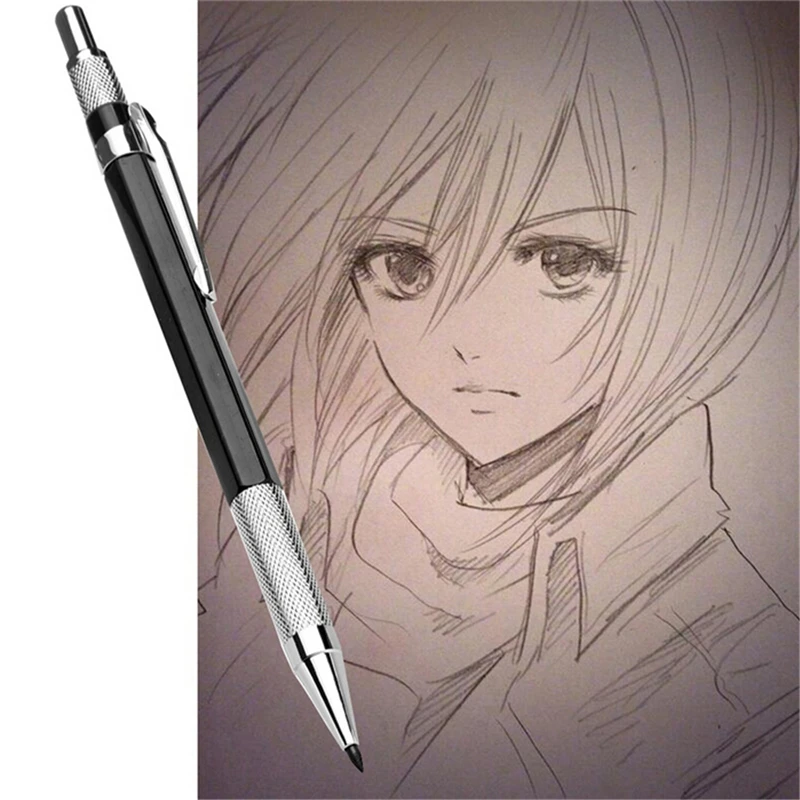

2.0mm Mechanical Pencil With 12pcs 2.0mm Black Lead Automatic Draughting Mechanical Drafting Pencil Black Leads