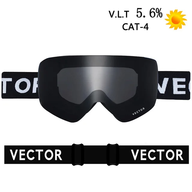 black white VECTOR Brand Ski Goggles Men Women Double Lens UV400 Anti-fog Skiing Eyewear Snow Glasses Adult Skiing Snowboard Goggles - Цвет: black white