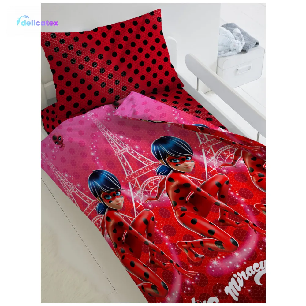 Детское Постельное белье КПБ Delicatex1.5 хлопок LadyBug (70х70) рис. 16024 1/16023 1 Леди Баг 100%