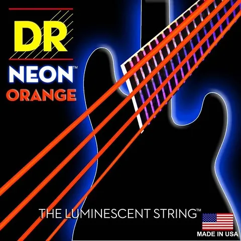 DR K3 Hi-def Neon Orange Luminescent Bass Guitar Strings Light 40-100 or Medium 45-105 5-strings 45-125 | Спорт и развлечения