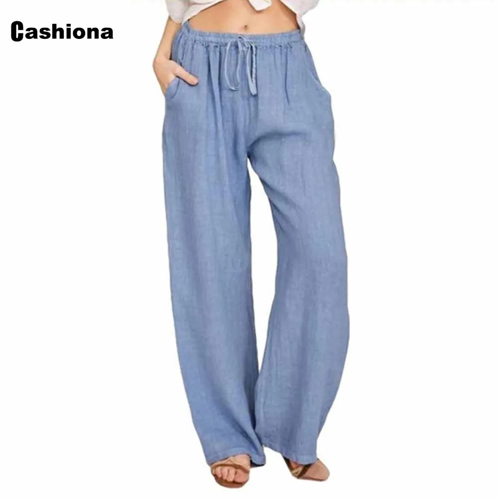 Large size 3xl Women's Legging Solid Fashion Pocket Design Trousers Casual Loose Cotton Linen Pantalon Female Ankle-Length Pants