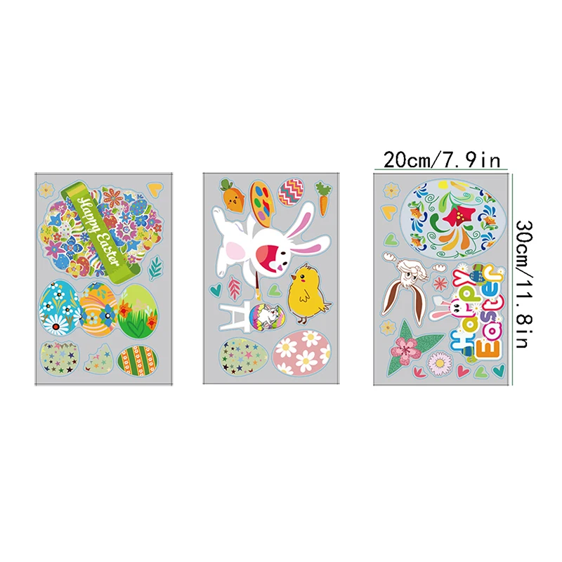 

9 Pcs Easter Decorations Bunny Window Clings Decor For Home Office Kids School Party Decorations Supplies KSI999