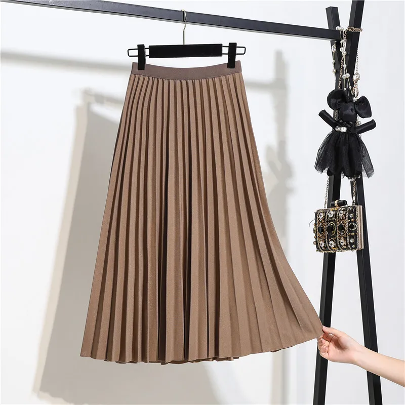 Осенняя Женская юбка 2020 летняя Легкая классическая трапециевидная тонкая