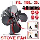 1100 ОБмин камин 4 лезвия Вентилятор для печи, работающий от тепловой энергии, выращиваемого на древесном бревне горелки тихий распределение тепла вентилятор для камина дровяная плита вентилятор