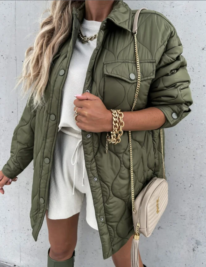 

Женская одежда, стильная рубашка с отложным воротником, Повседневная клетчатая куртка средней длины с поясом, хлопковая Стильная верхняя о...