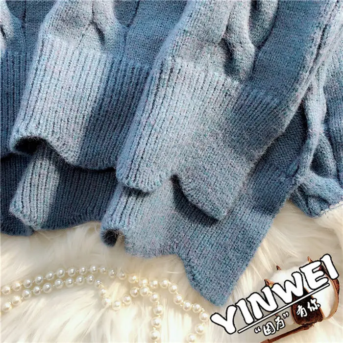 Комплект из 2 предметов, женские юбки с v-образным вырезом, Модный повседневный вязаный свитер, пуловер и Плиссированные Свободные юбки, женские элегантные костюмы f1505