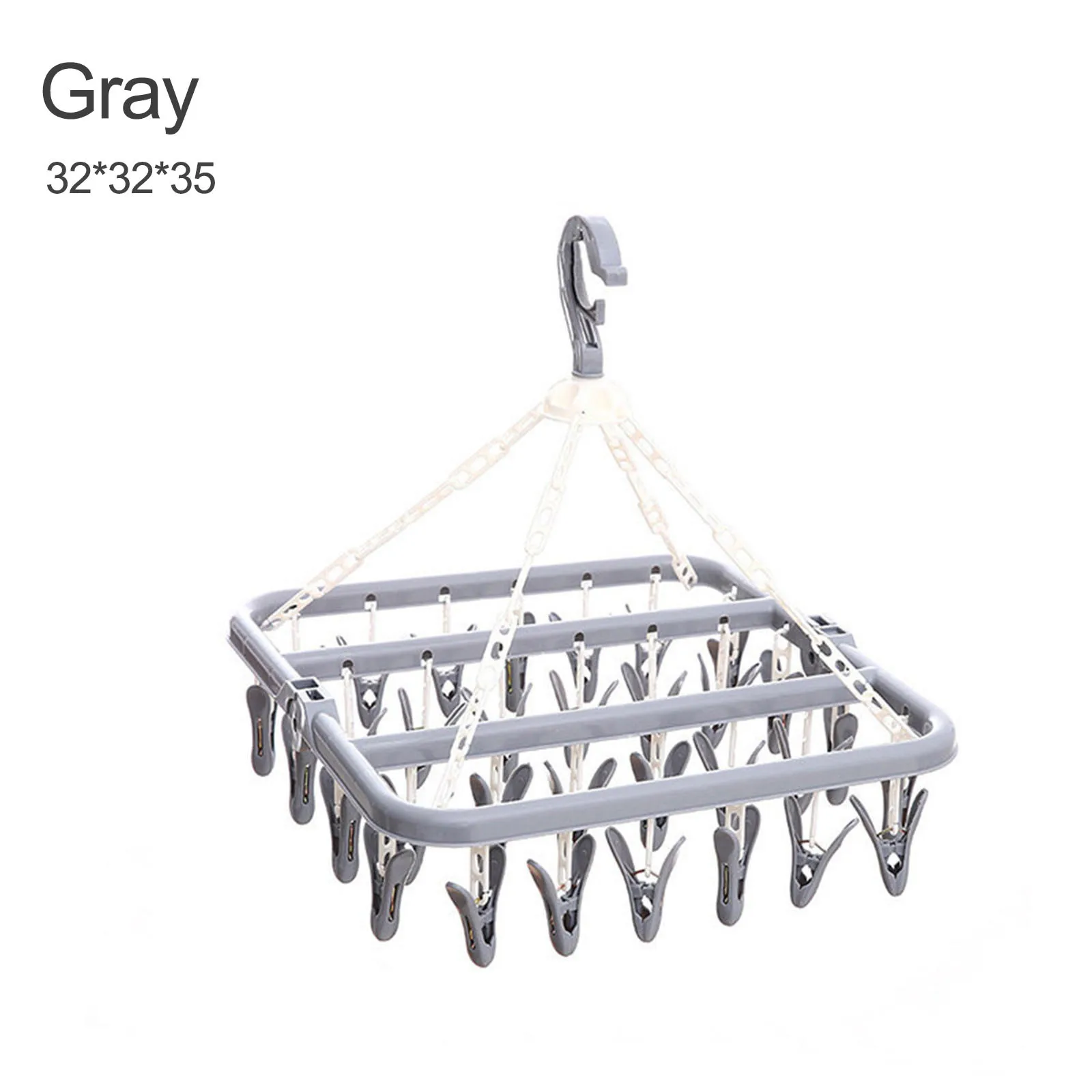 

Clothes hanger plastic folding clip saves space indoor socks clothes hanger